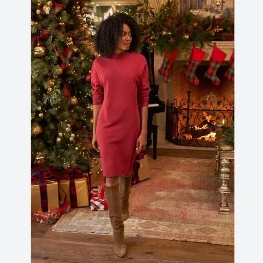 Frank & Eileen Red Izzie Sweatshirt Party Dress - Picture 4 of 12